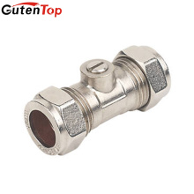 LB Guten top (Dia) 15mm Pack de 10 cromado Compressor de Isolamento Válvula com alça